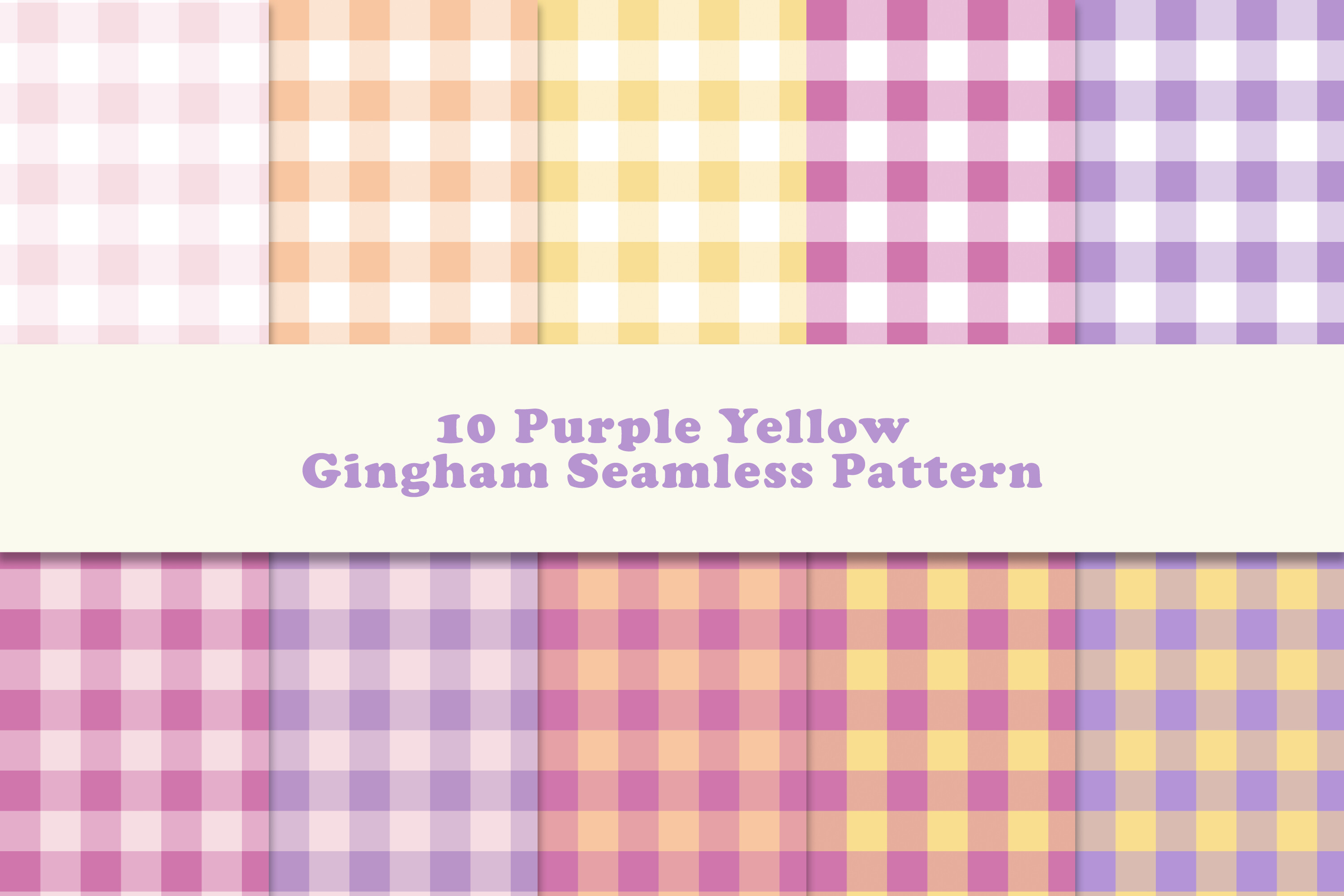 Purple Yellow Gingham Seamless Pattern Graphic by airudigital ...