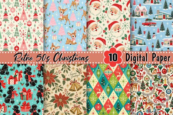 Retro 50s Christmas Digital Paper