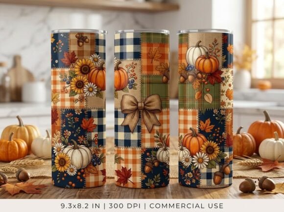 Rustic Autumn Pumpkin Patch Tumbler Desi