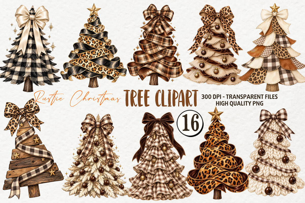 Rustic Christmas Tree Clipart