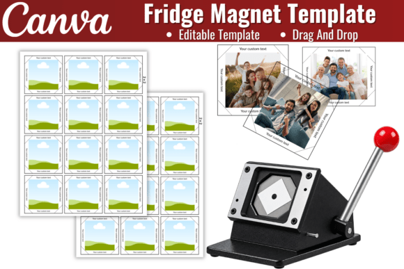 Sizes Square Magnet Canva Template