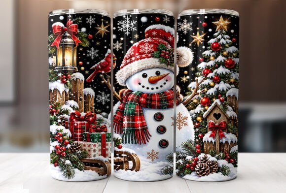 Snowman Christmas Winter Tumbler Wrap