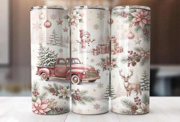 Snowman Deer Winter Christmas Tumbler