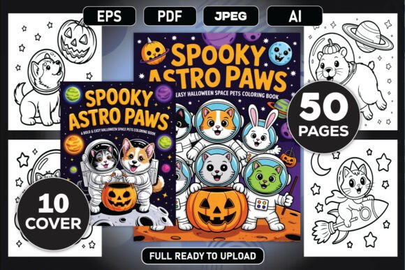 Spooky Astro Paws Coloring Book
