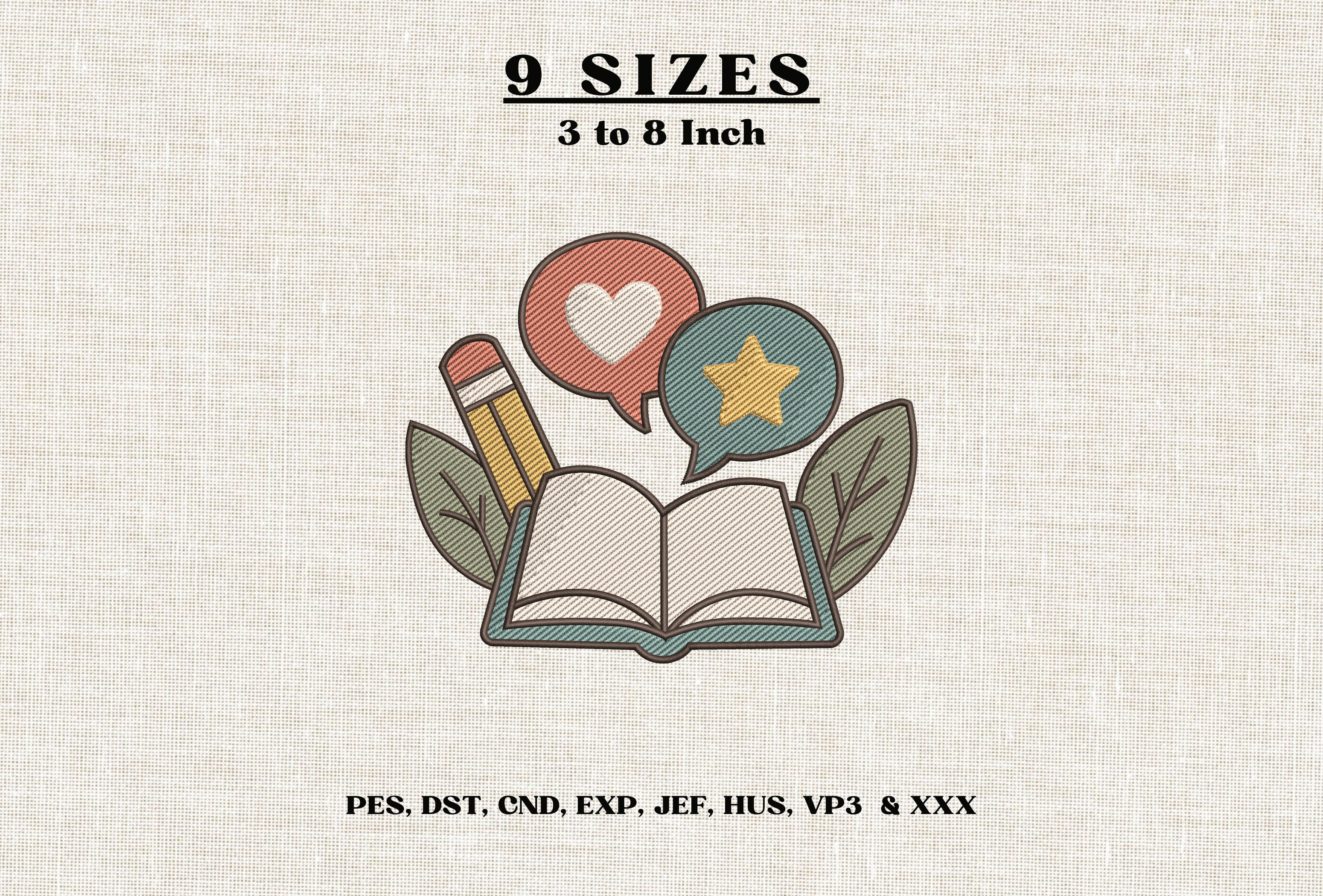 Teacher Book Embroidery Design DST PES