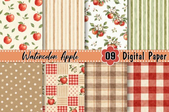 Watercolor Apple Digital Paper