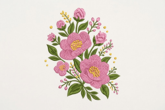 Wildflower Bouquet Embroidery Design