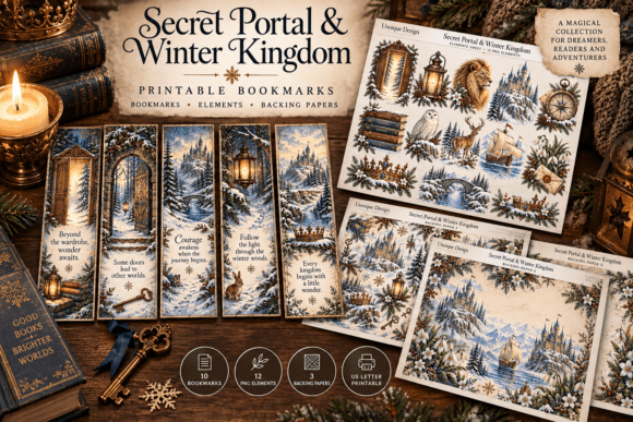 Winter Fantasy Printable Bookmarks