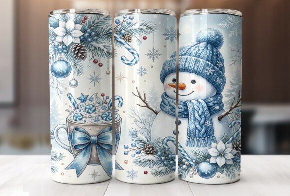 Winter Snowman 20oz Tumbler Wrap Design
