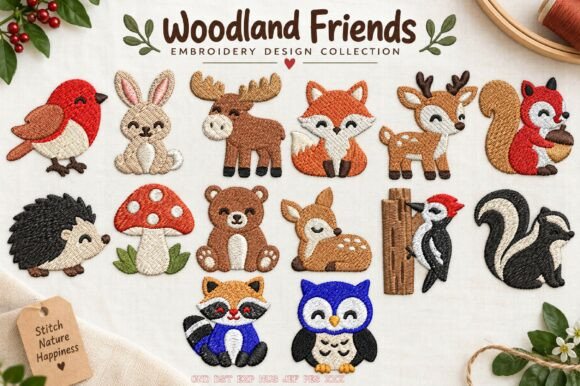 Woodland Friends Embroidery Design Colle