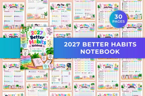 2027 Better Habits Notebook KDP Template