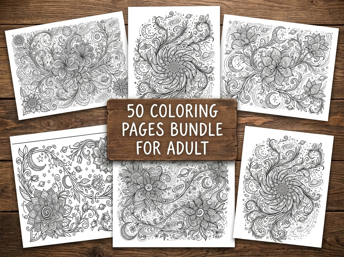 50 Mystical Galaxy Garden Coloring Pages