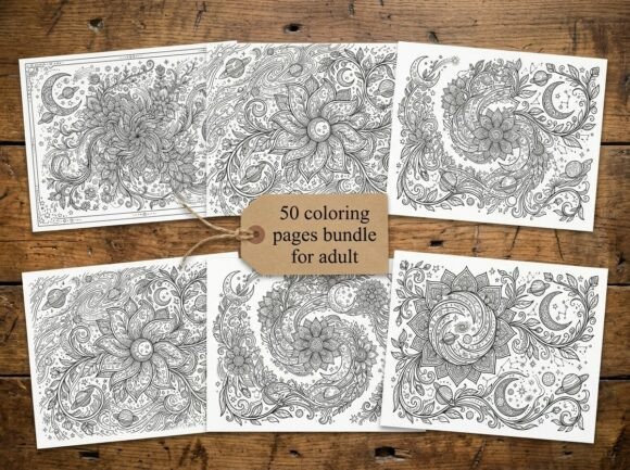 50 Mystical Galaxy Garden Coloring Pages