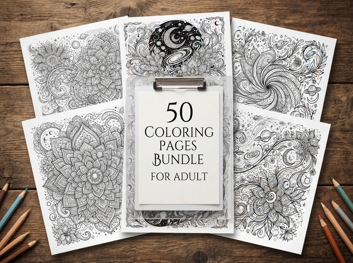 50 Mystical Galaxy Garden Coloring Pages