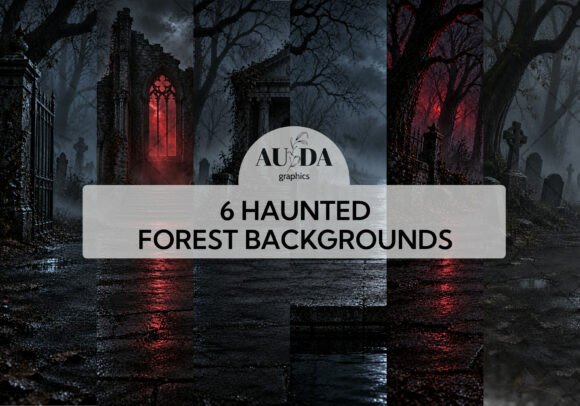 6 Haunted Halloween Forest Backgrounds