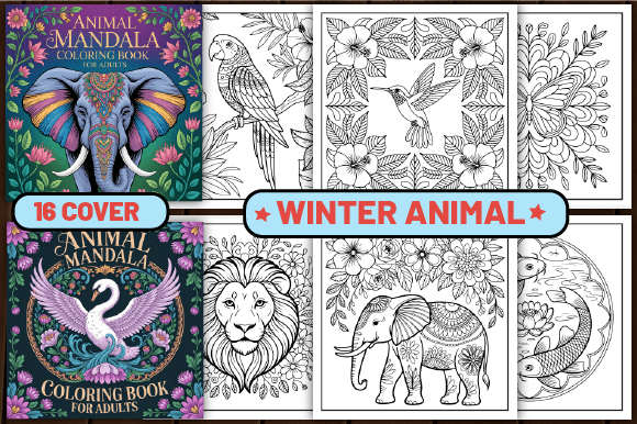 65 Animal Mandala Color Page for Adults
