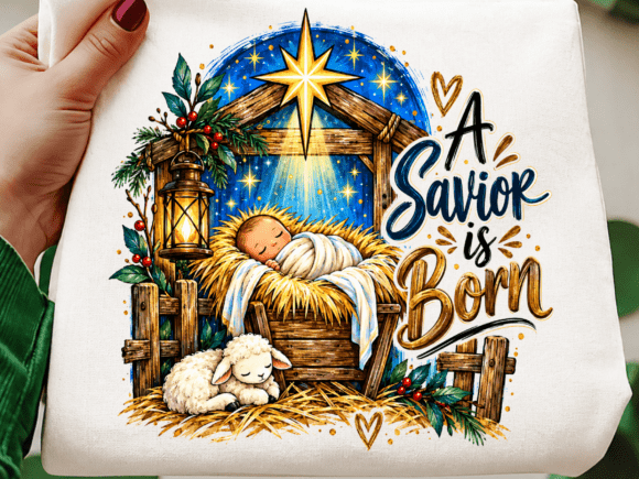 A Savior is Born Nativity Christmas PNG!