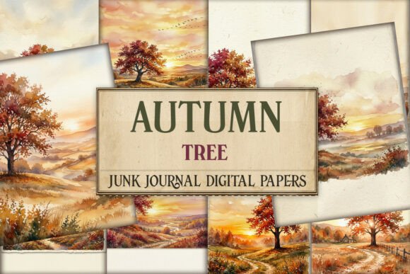 Autumn Tree Junk Journal Pages