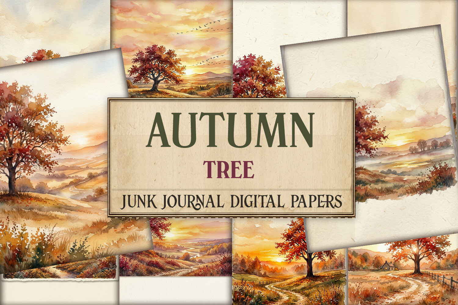 Autumn Tree Junk Journal Pages