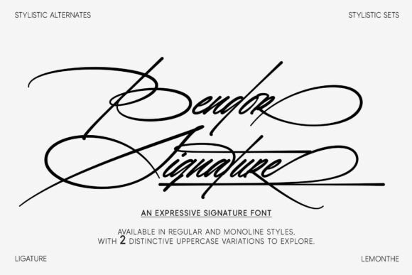 Bendor Signature Font - Lettering Fonts