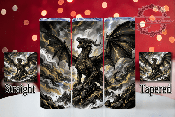 Black Gold Dragon 20oz Tumbler