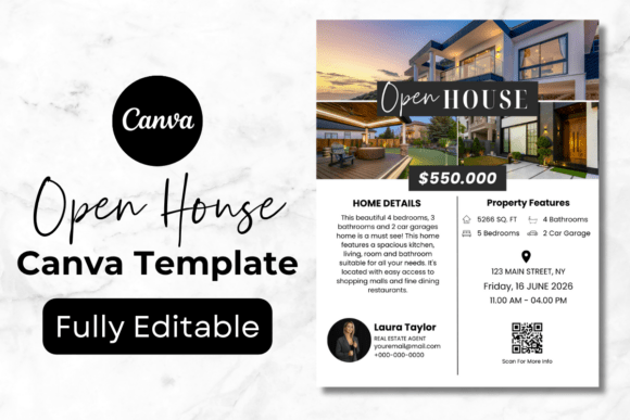 Broker Open House Flyer Canva Template