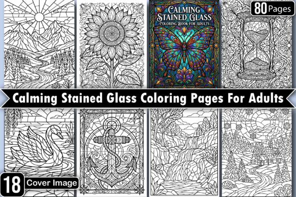 Calming Stained Glass Coloring Pages