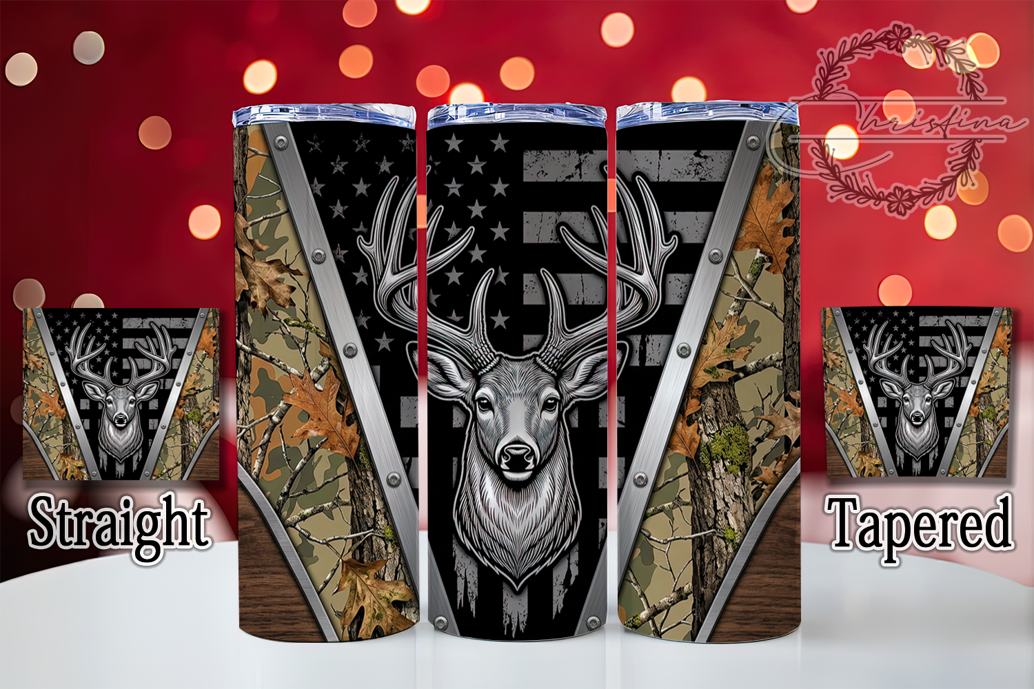 Camo Buck Flag 20oz Tumbler