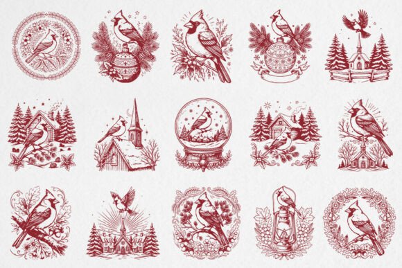 Cardinal Christmas SVG Bundle