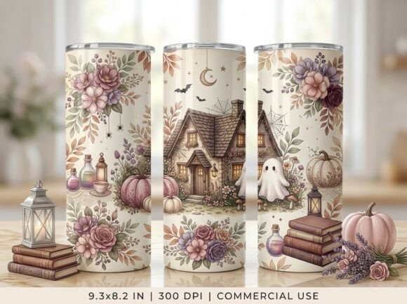 Charming Gothic Cottage Floral Tumbler