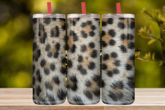 Cheetah Leopard Glitter Tumbler Wrap
