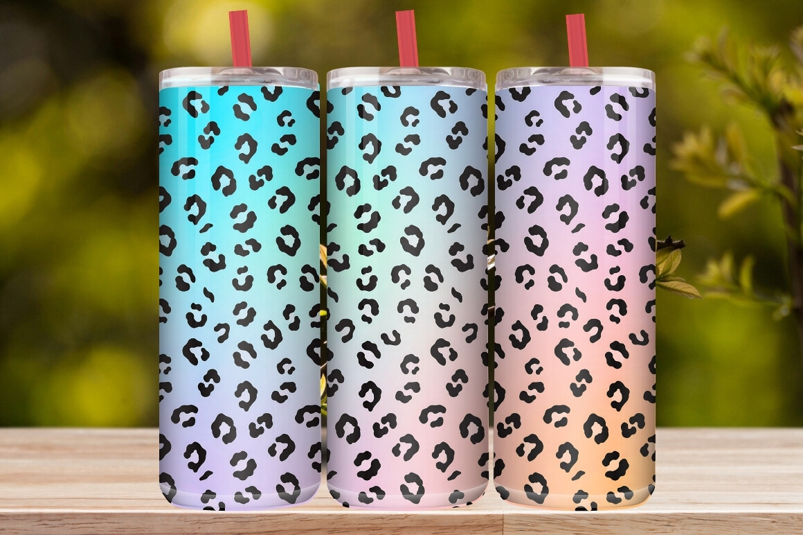 Cheetah Leopard Glitter Tumbler Wrap