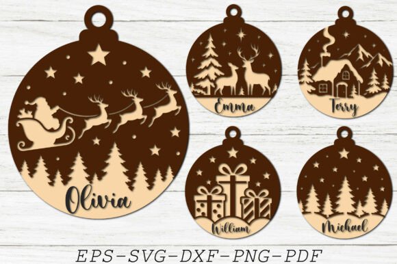 Christmas Bauble Name SVG Bundle