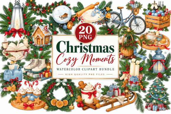 Christmas Cozy Moments Clipart Bundle
