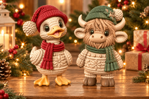 5 Cute Christmas Animals STL Bundle - Festive 3D Print Models for Holiday Decor - Image 14
