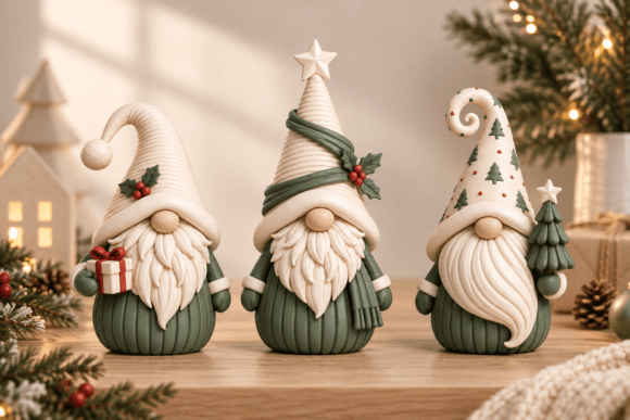 Christmas Gnome STL Set – 3 Scandinavian Gnome 3D Print Files for Holiday Decor - Image 2