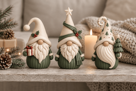 Christmas Gnome STL Set – 3 Scandinavian Gnome 3D Print Files for Holiday Decor - Image 3