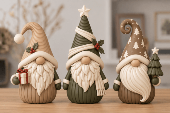 Christmas Gnome STL Set – 3 Scandinavian Gnome 3D Print Files for Holiday Decor - Image 4
