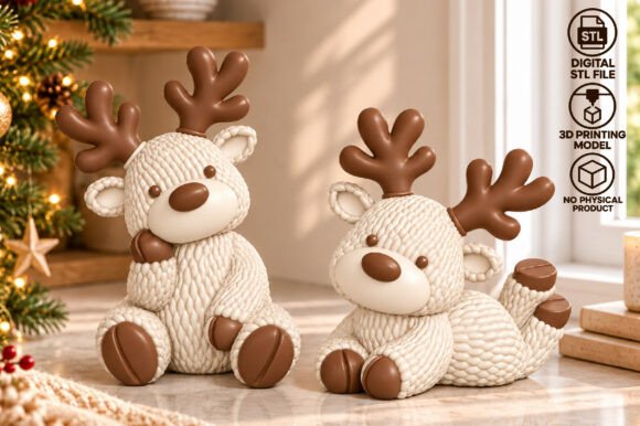 Christmas Knitted Reindeer STL File – 3D Printable Holiday Decor - Image 2