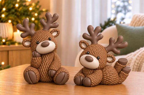 Christmas Knitted Reindeer STL File – 3D Printable Holiday Decor - Image 4