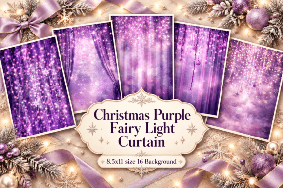 Christmas Purple Fairy Light Curtain