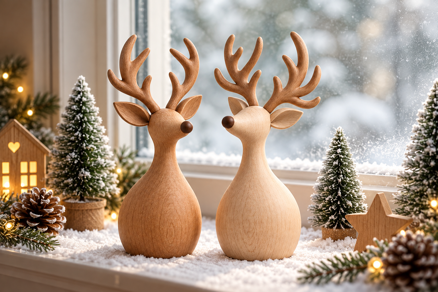 Christmas Reindeer Couple STL – 3D Print Holiday Decor Model - Image 3