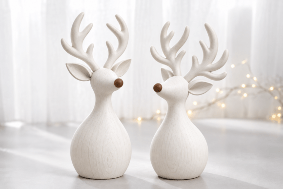 Christmas Reindeer Couple STL – 3D Print Holiday Decor Model - Image 2