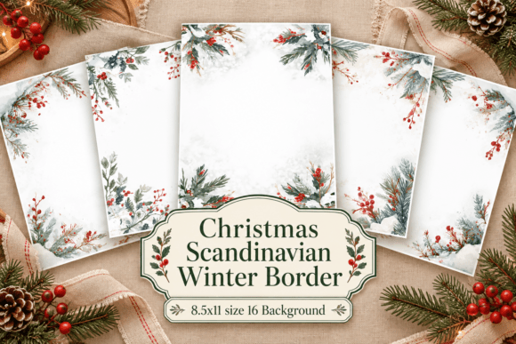Christmas Scandinavian Winter Border