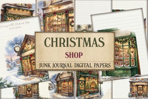 Christmas Shop Junk Journal Pages