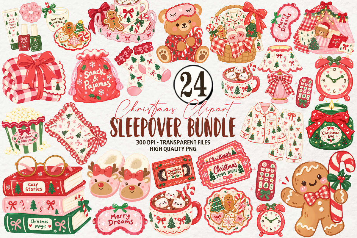Christmas Sleepover Clipart