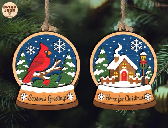 Christmas Snow Globe Ornament SVG Bundle