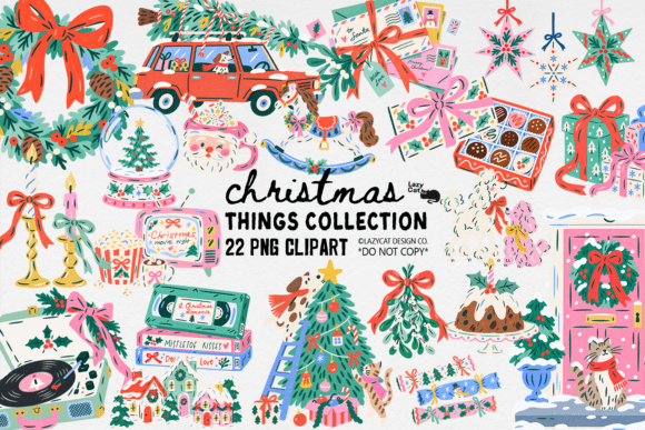 Christmas Things PNG Clipart Bundle Graphic Illustrations By Lazy Cat