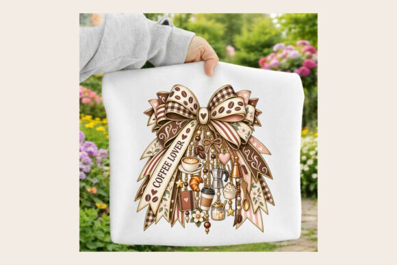 Coffee Lover Charm Bow PNG