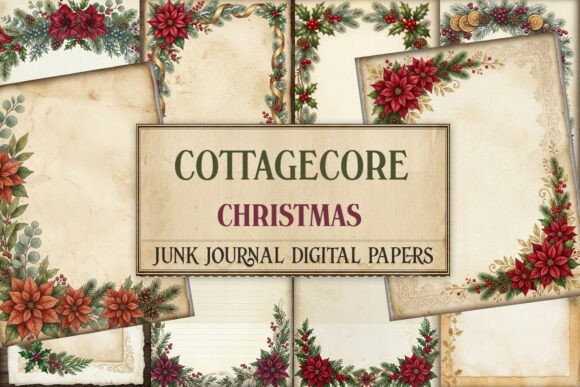 Cottagecore Christmas Junk Journal Pages
